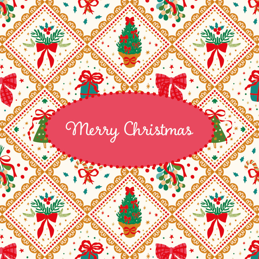 Sugar Tree & Retro Christmas Christmas Card Pack of 10
