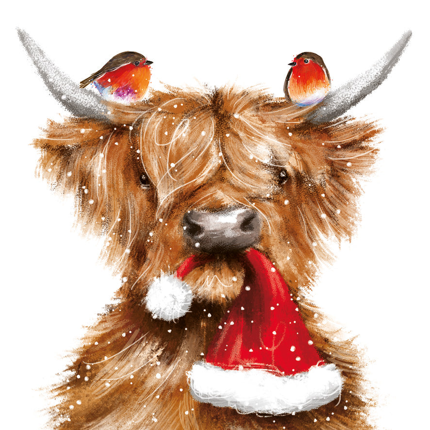 Fluffy Cow & Hitching A Ride Christmas Card Pack of 10