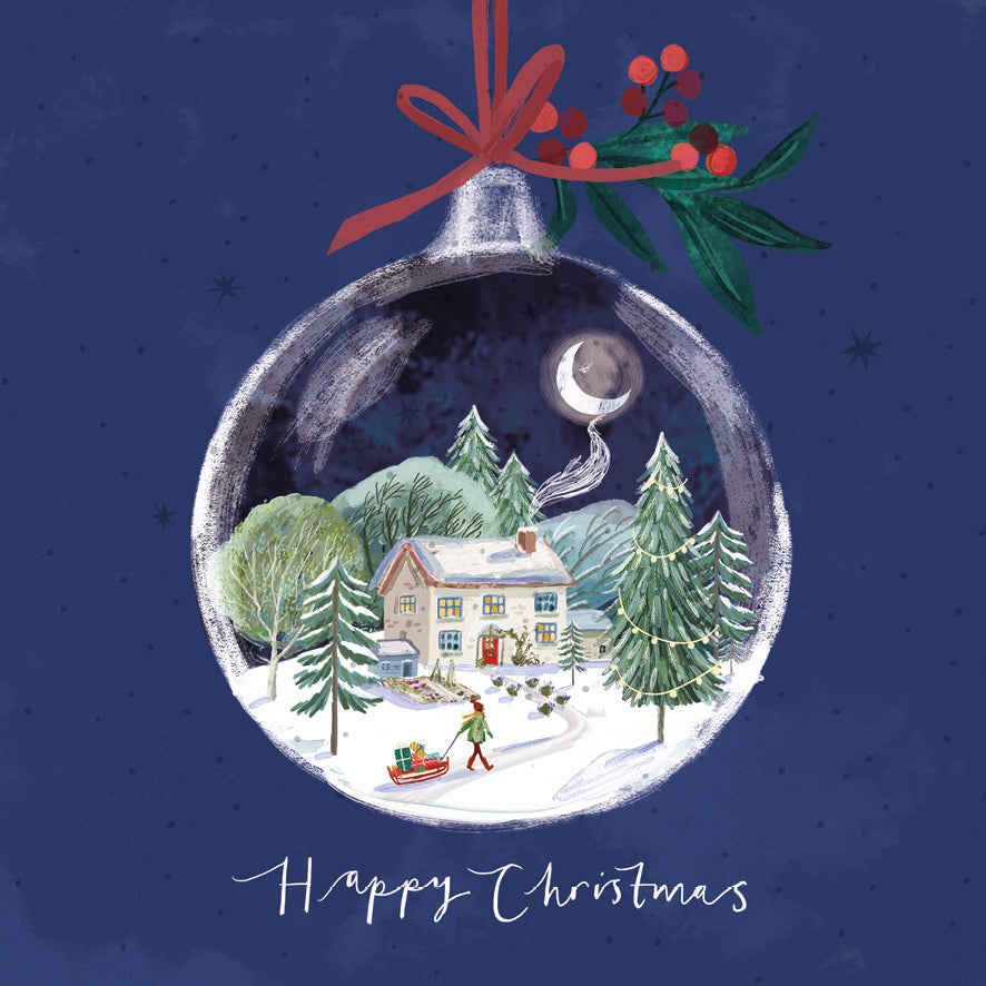 For You & Moonlit Cottage Christmas Card Pack of 10