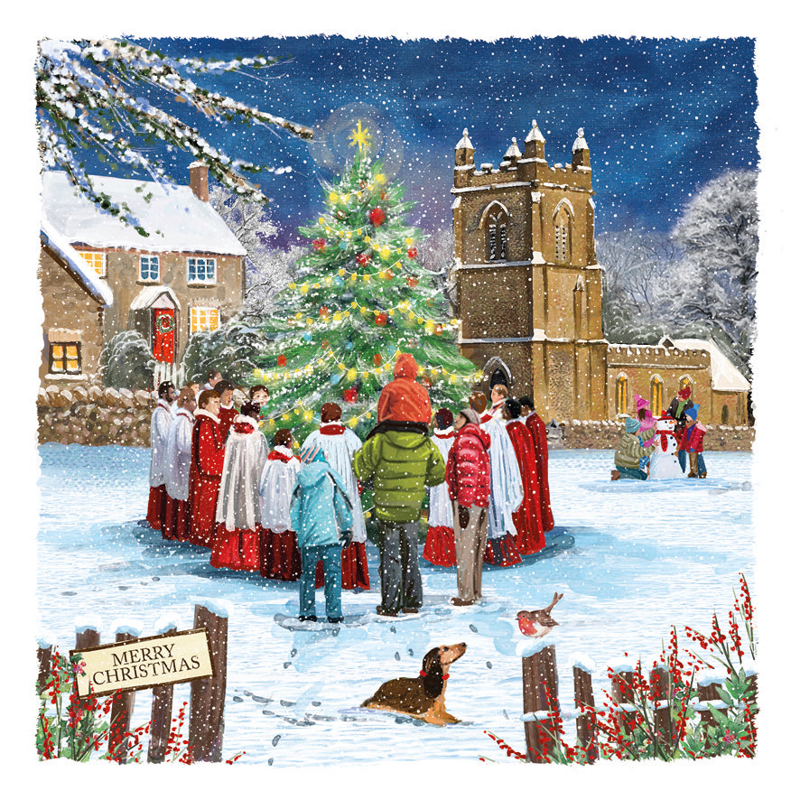 Santa Express & Carols Around the Tree Christmas Card Pack of 10