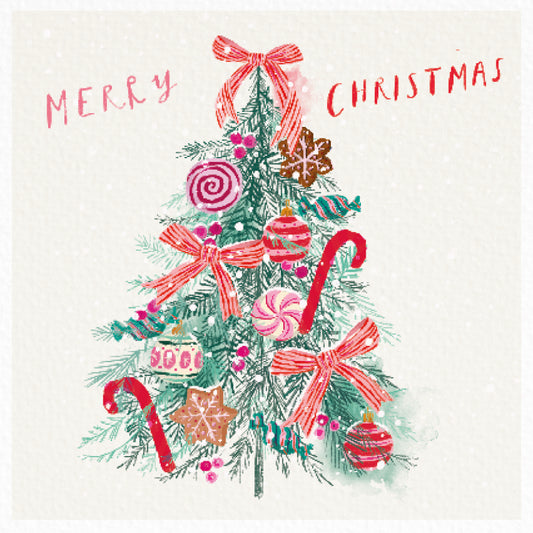 Sugar Tree & Sugar Wreath Christmas Card Pack of 10