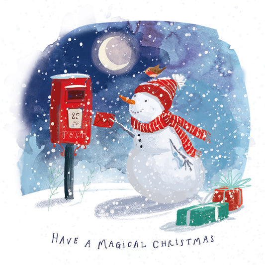 Letter to Santa & Skating Penguins Christmas Card Pack of 10