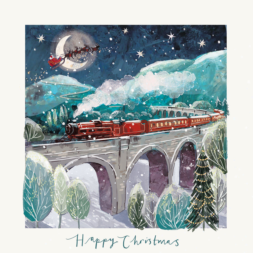 Santa Express & Carols Around the Tree Christmas Card Pack of 10