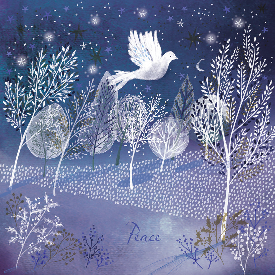 Peaceful Night & Peace at Christmastime Christmas Card Pack of 10
