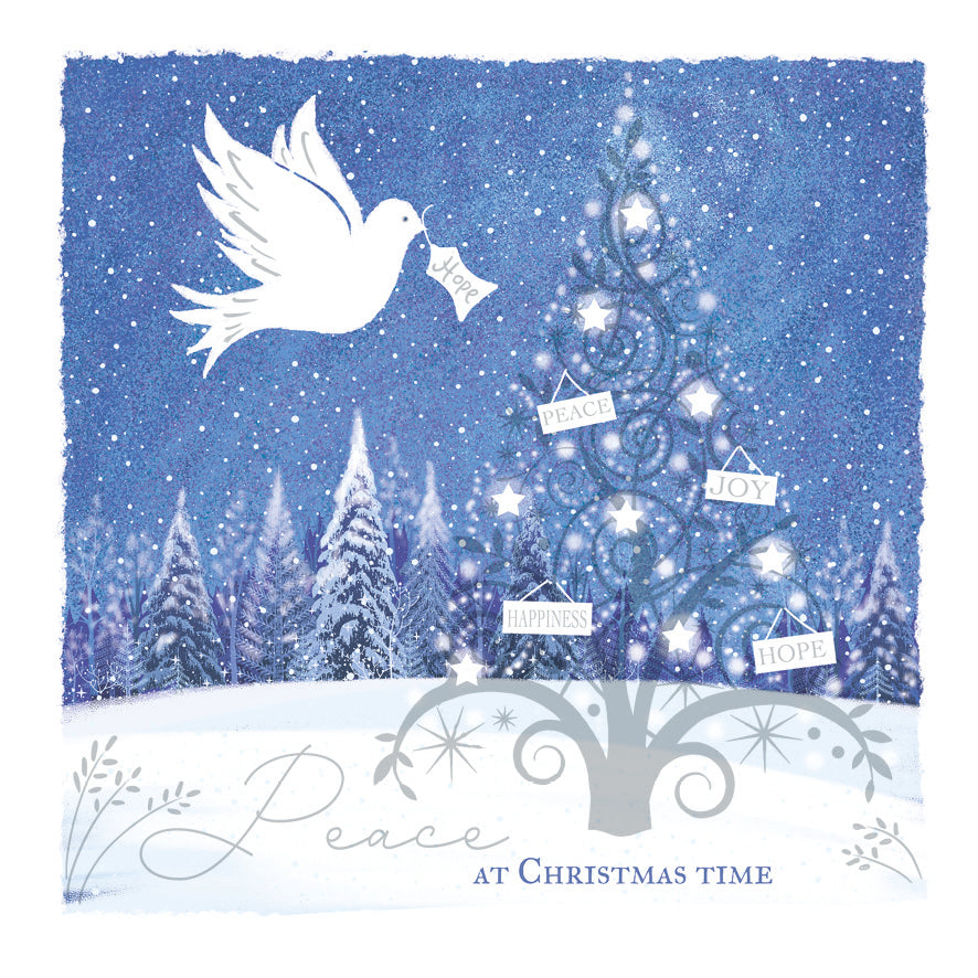 Peaceful Night & Peace at Christmastime Christmas Card Pack of 10