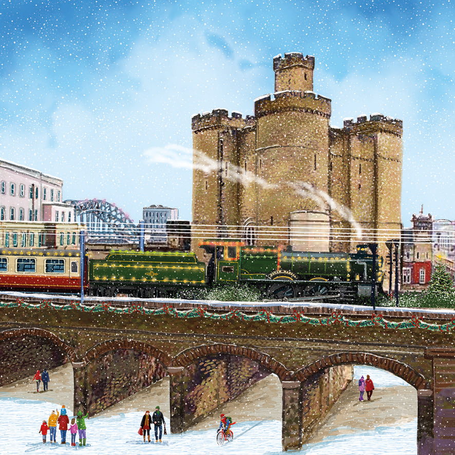 Dashing Around Dean Street & Christmas at the Castle Keep Christmas Card Pack of 10